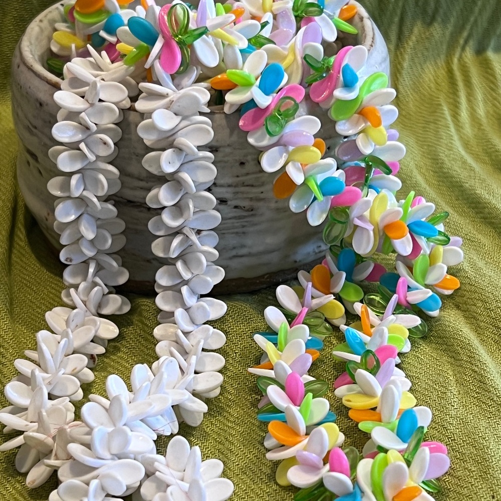 Vintage faux koa seed necklaces